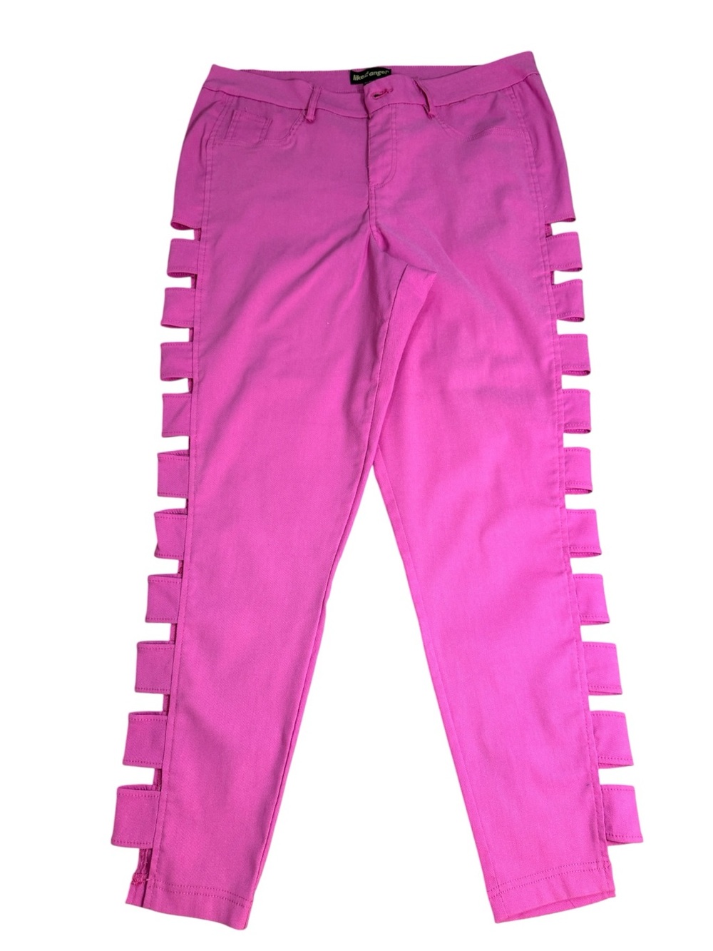 like an angel Bright Pink Cutout Side Jeggings